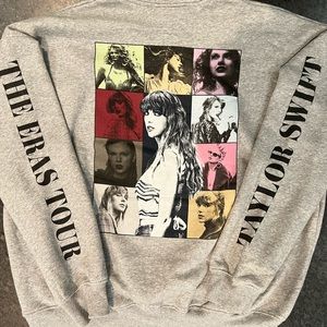 Official Taylor Swift Eras Tour Grey Quarter Zip Sweatshirt - New, Size Large